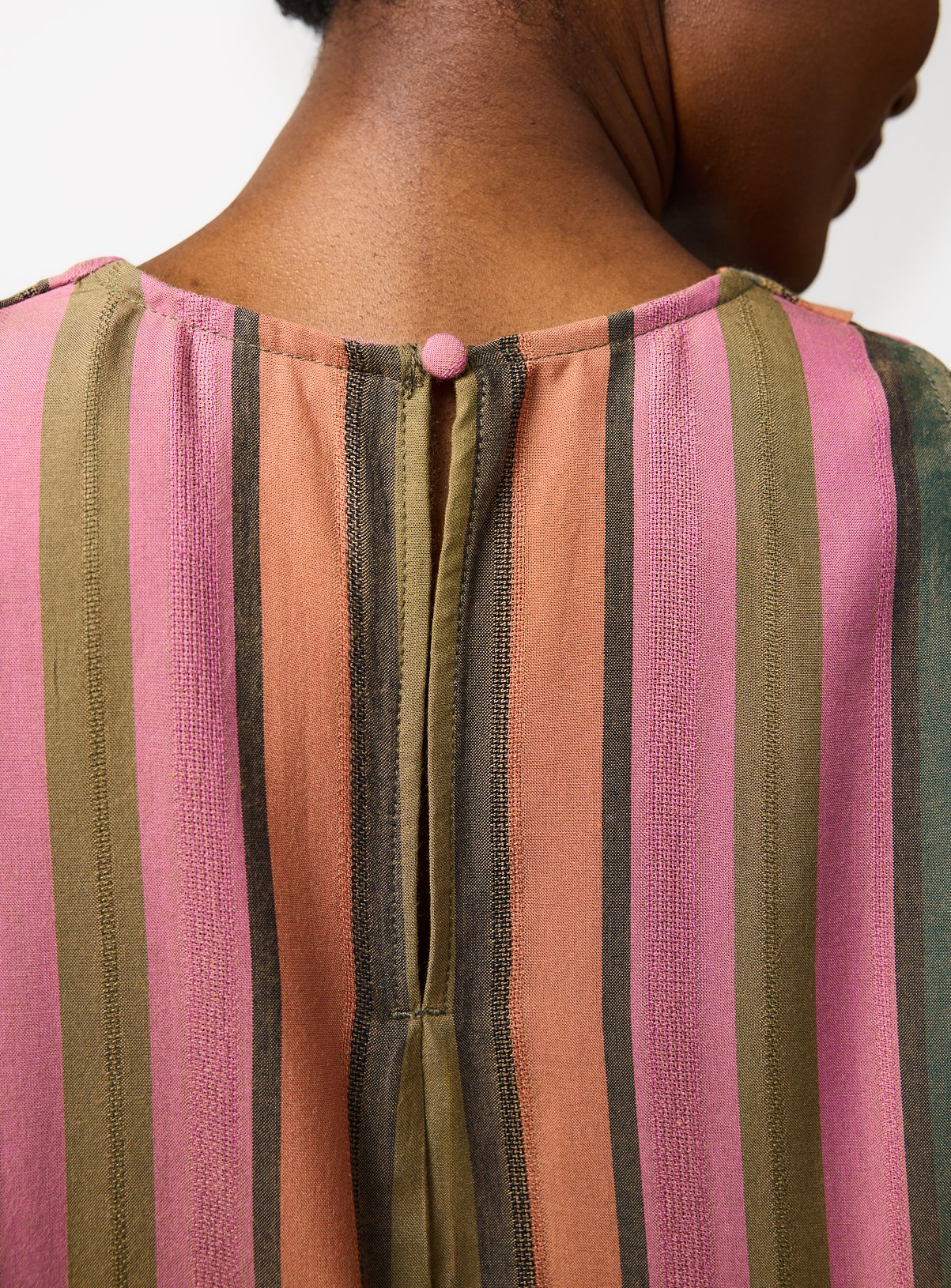 Orange & Green Stripe Volume Sleeveless Cami Top 6 - Image 3 thumbnail
